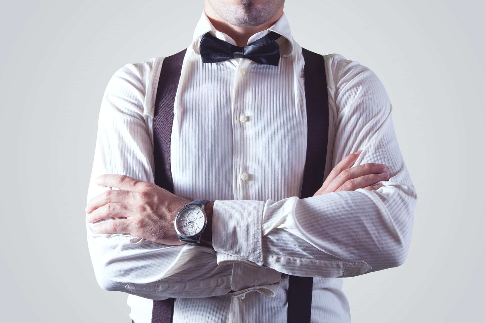 Businessman with bow tie and fashionable outfit