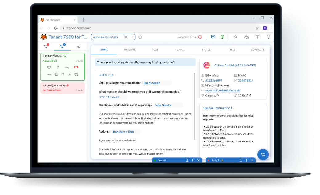 Virtual Receptionist TAS Software